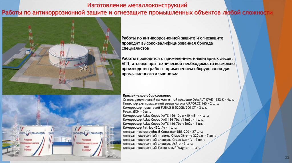 Изготовление металлоконструкций Работы по антикоррозионной защите и огнезащите промышленных объектов любой сложности