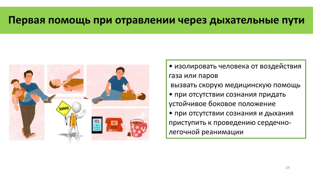 Первая помощь при отравлении через дыхательные пути