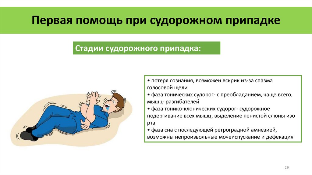 Первая помощь при судорожном припадке
