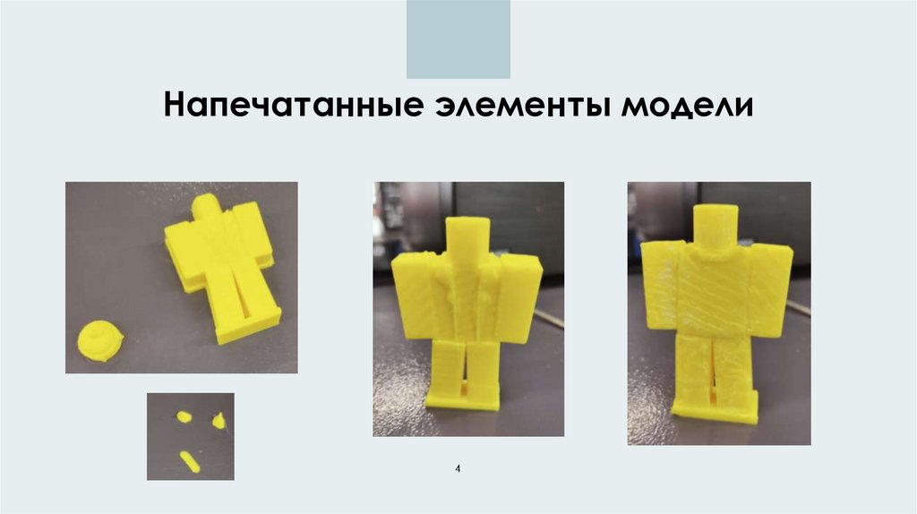 Напечатанные элементы модели