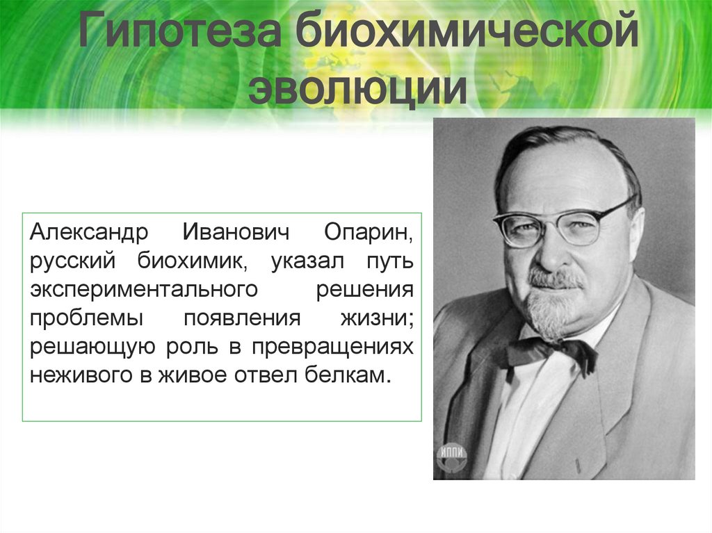 Гипотеза биохимической эволюции