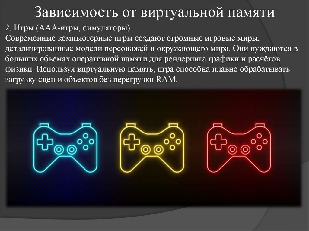 Зависимость от виртуальной памяти