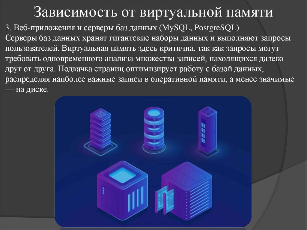 Зависимость от виртуальной памяти