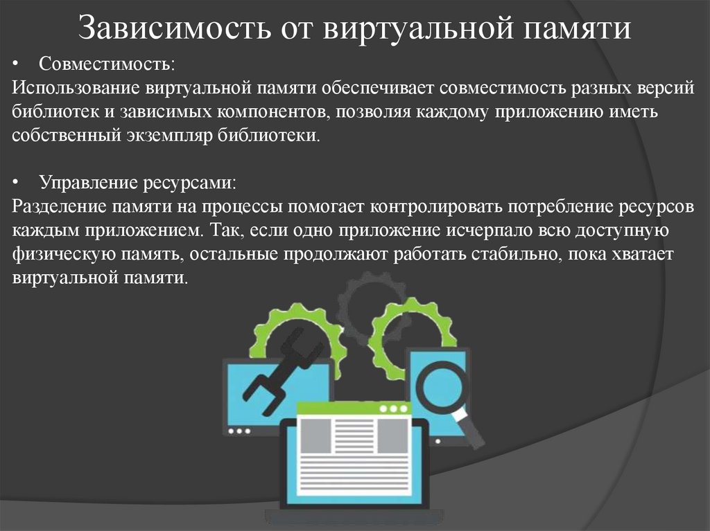 Зависимость от виртуальной памяти
