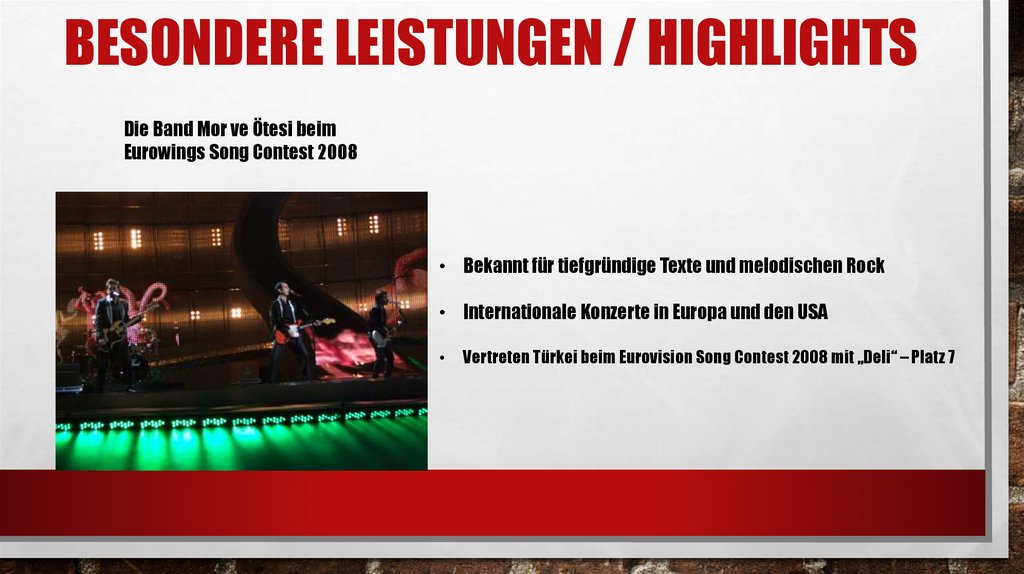 Besondere Leistungen / Highlights