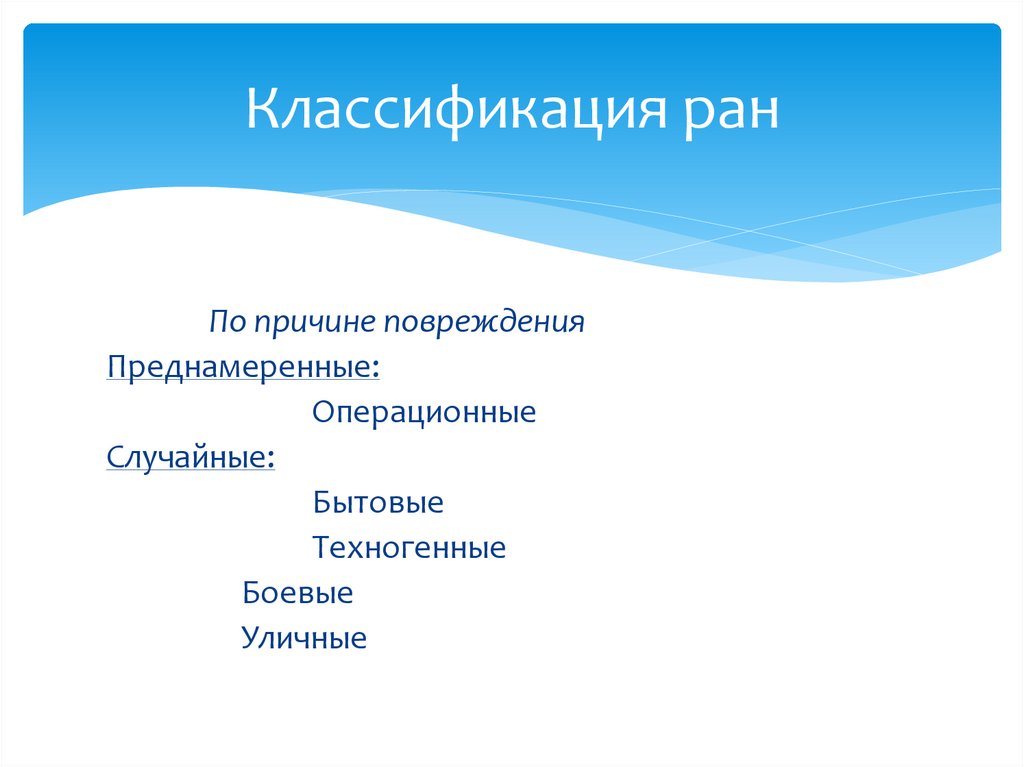 Классификация ран