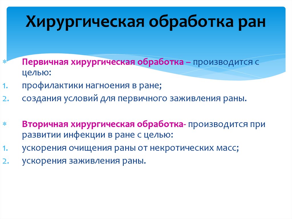 Хирургическая обработка ран