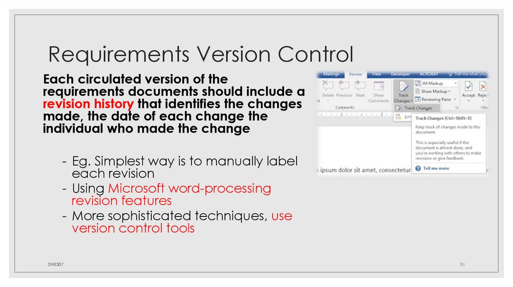 Requirements Version Control