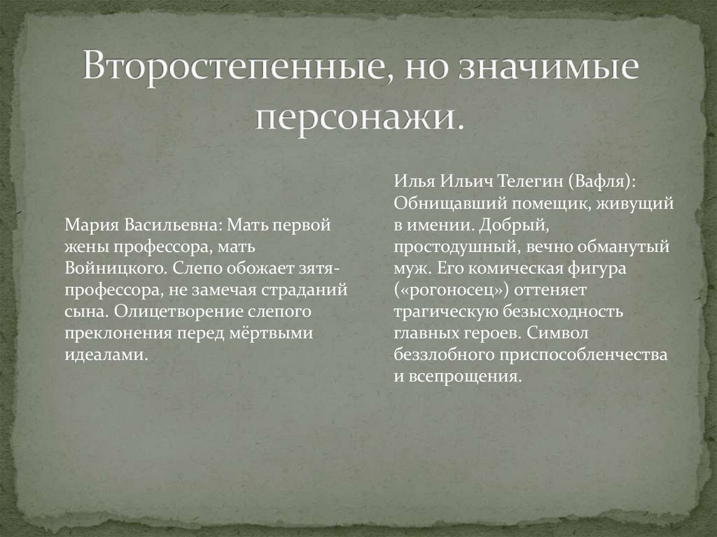 Второстепенные, но значимые персонажи.