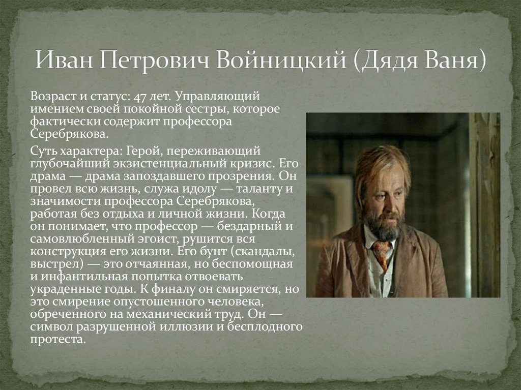 Иван Петрович Войницкий (Дядя Ваня)