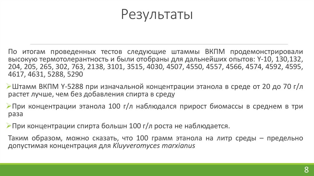 Результаты