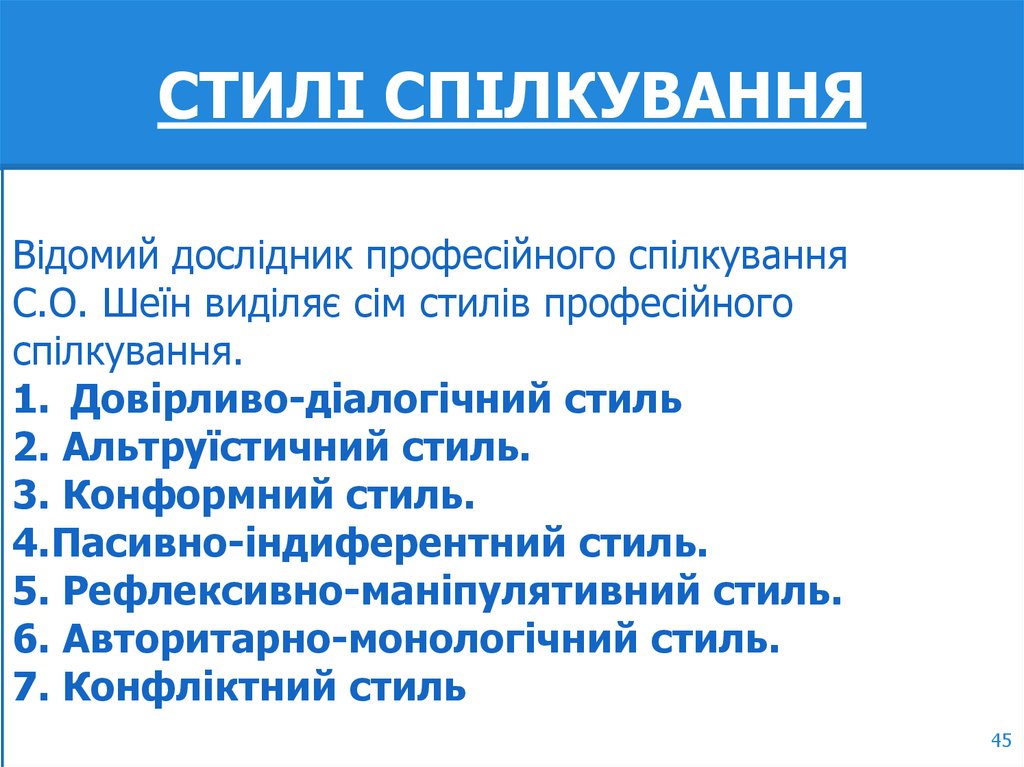 СТИЛІ СПІЛКУВАННЯ