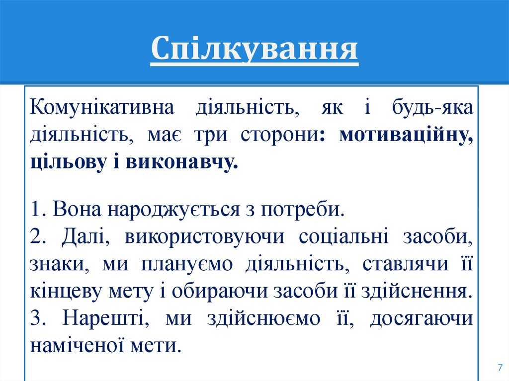 Спілкування