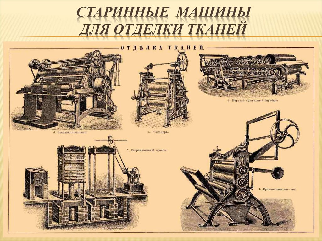 старинные Машины для отделки тканей