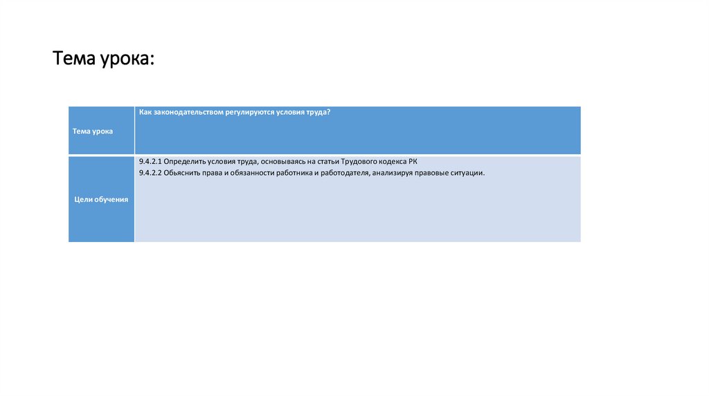 Тема урока: