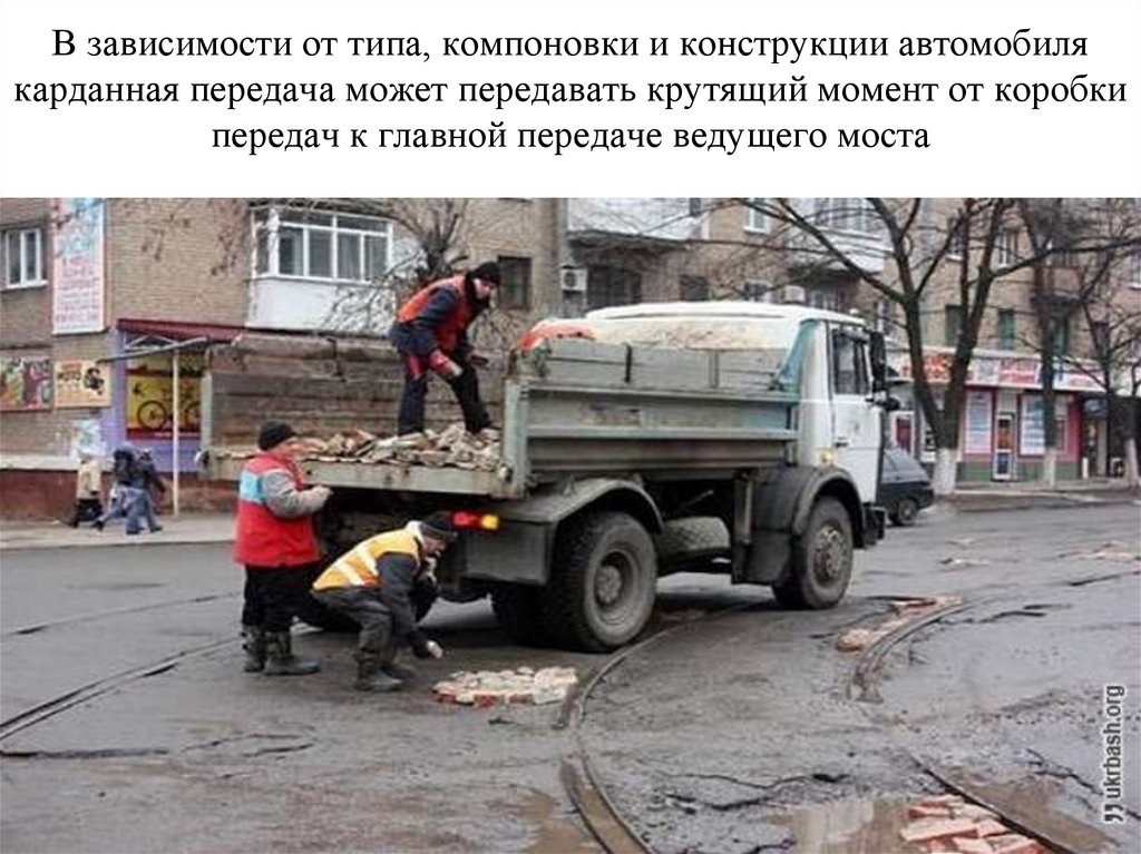 В зависимости от типа, компоновки и конструкции автомобиля карданная передача может передавать крутящий момент от коробки