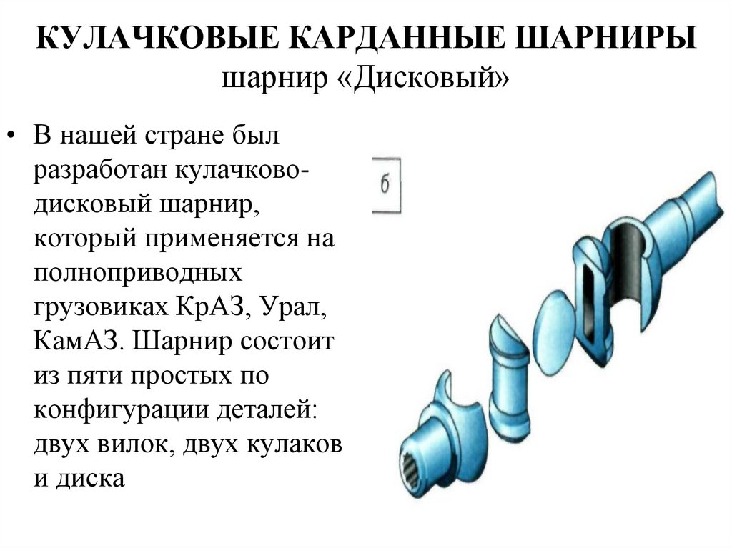 КУЛАЧКОВЫЕ КАРДАННЫЕ ШАРНИРЫ шарнир «Дисковый»