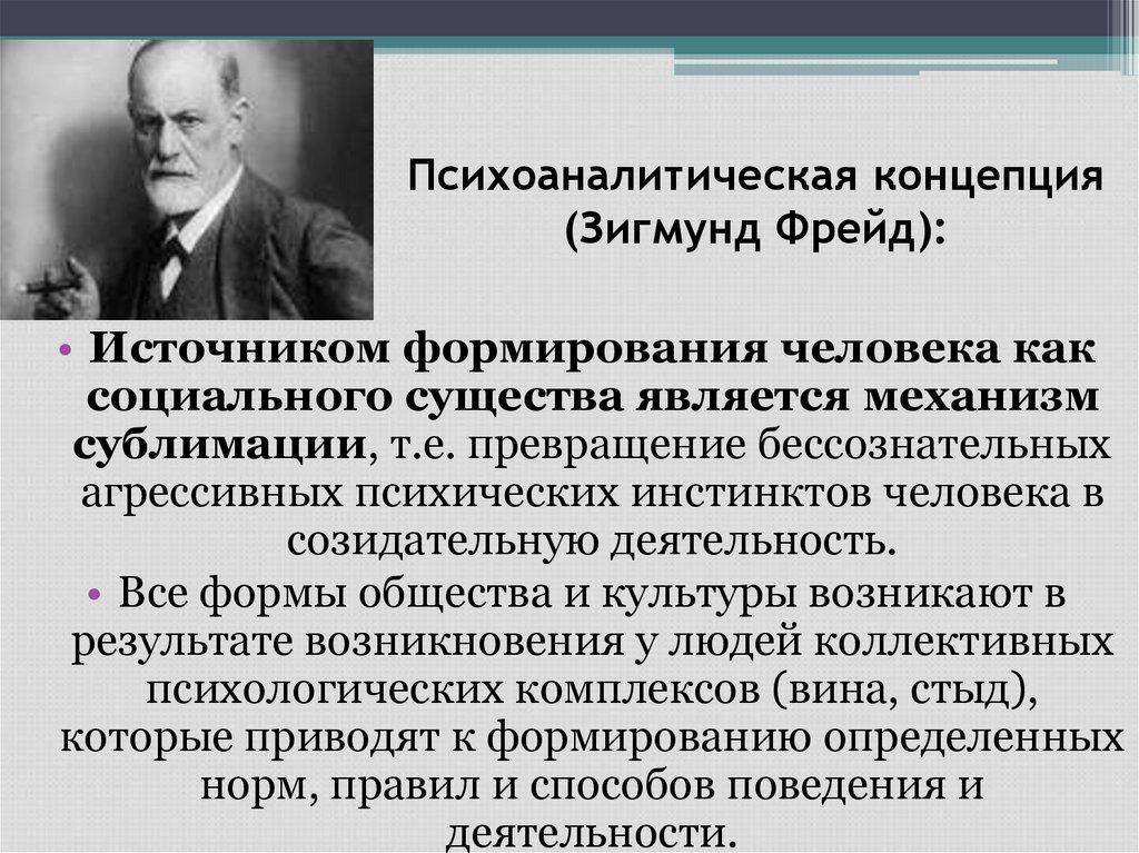 Психоаналитическая концепция (Зигмунд Фрейд):
