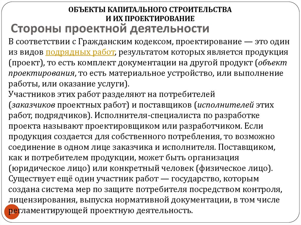 Стороны проектной деятельности