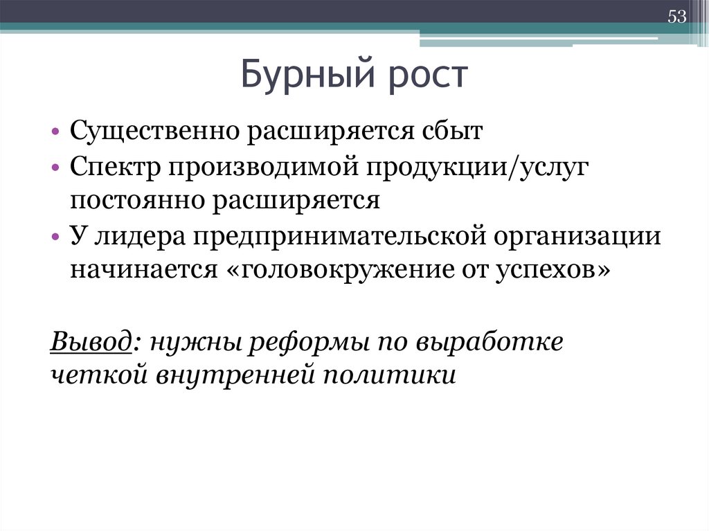 Бурный рост