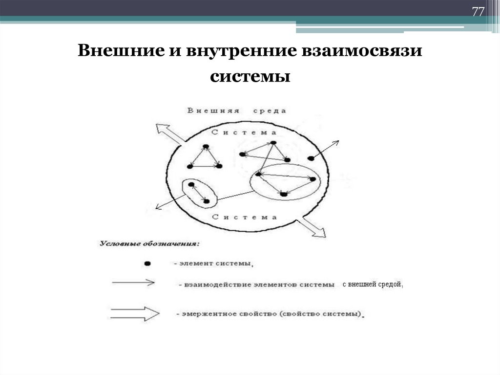 Внешние и внутренние взаимосвязи системы