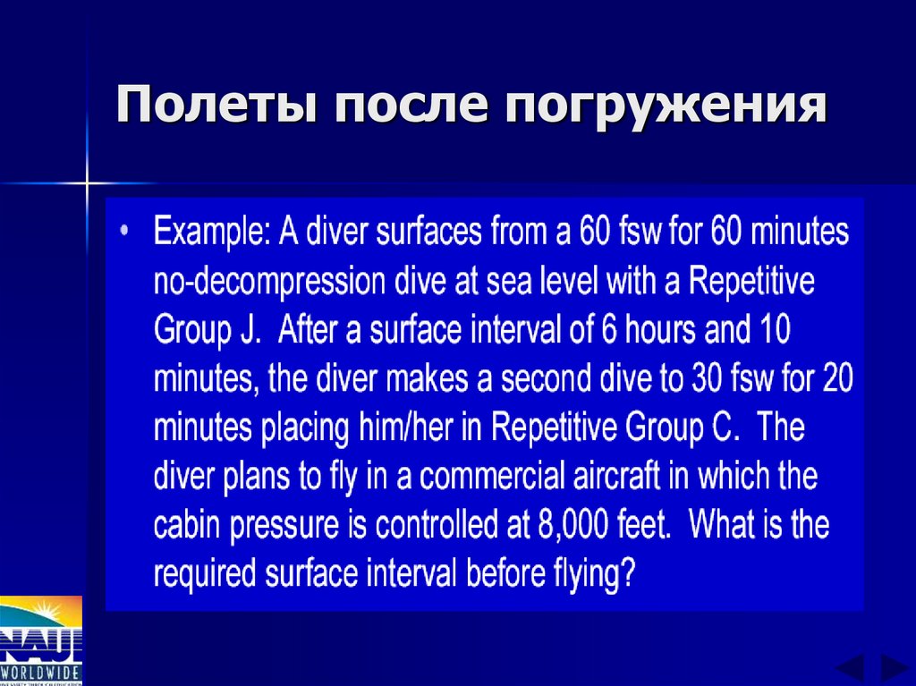 Полеты после погружения