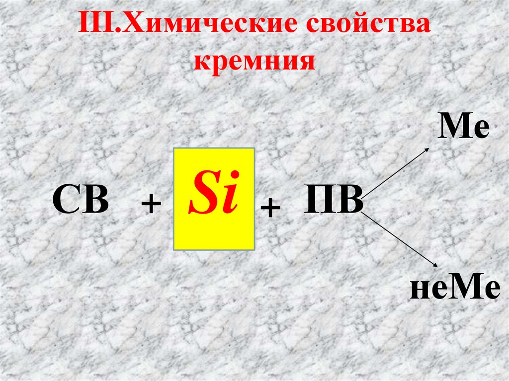 Ме СВ Si ПВ неМе