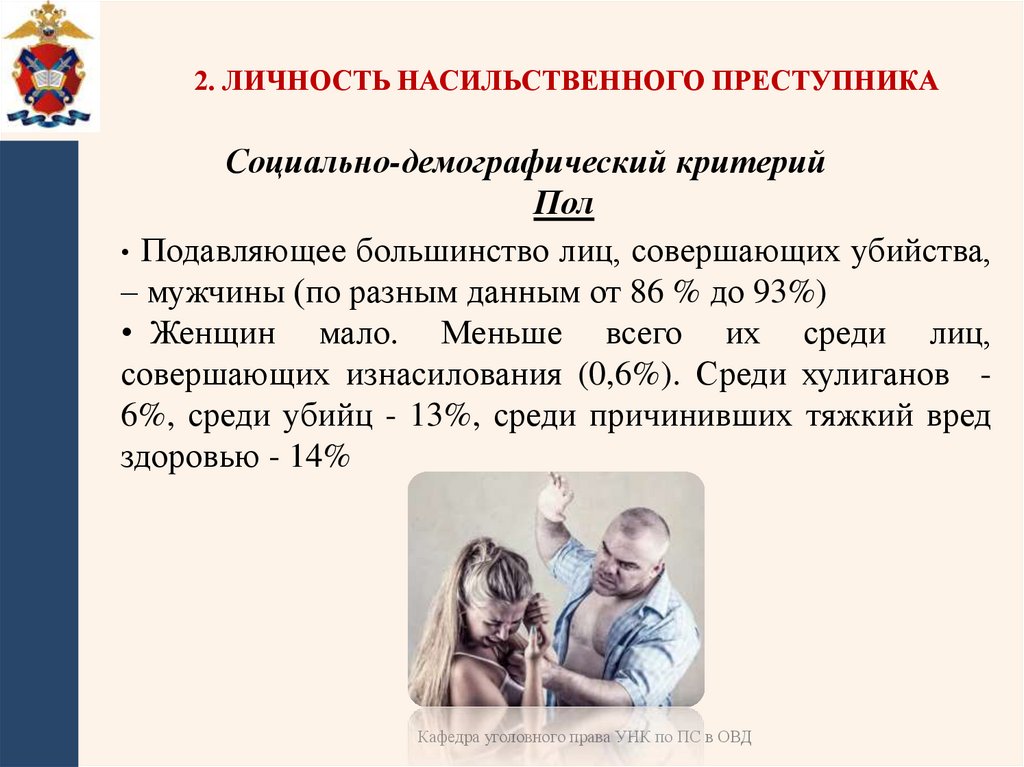 2. Личность насильственного преступника