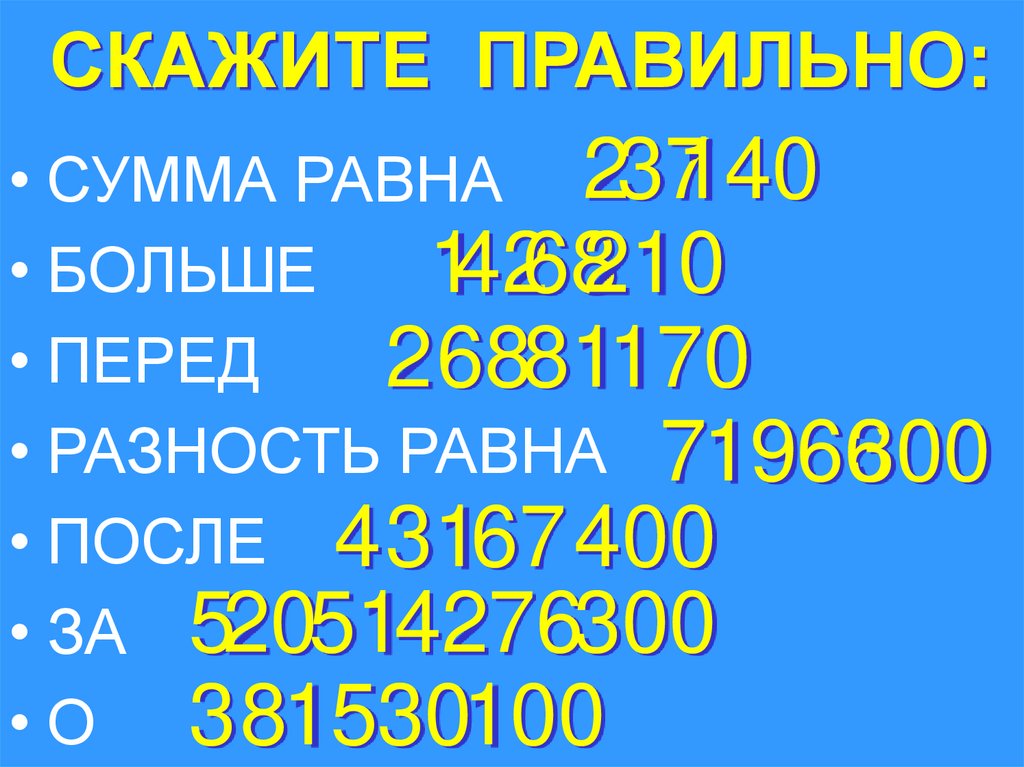 СКАЖИТЕ ПРАВИЛЬНО: