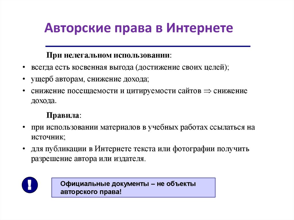 Авторские права в Интернете