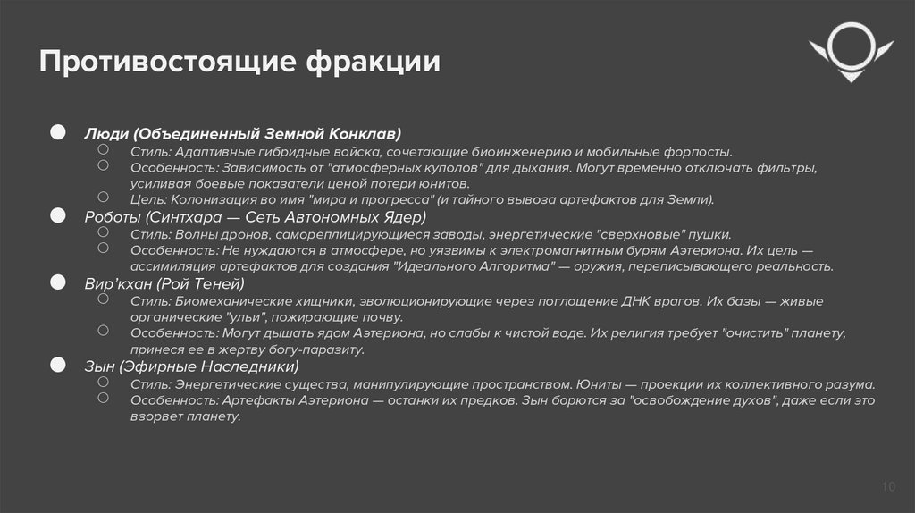 Противостоящие фракции