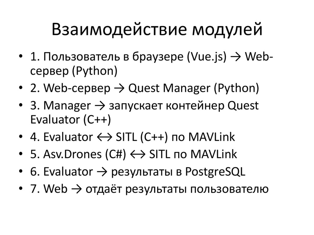 Взаимодействие модулей