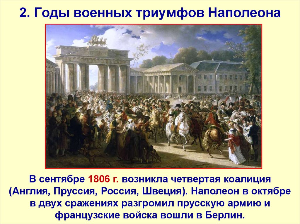2. Годы военных триумфов Наполеона