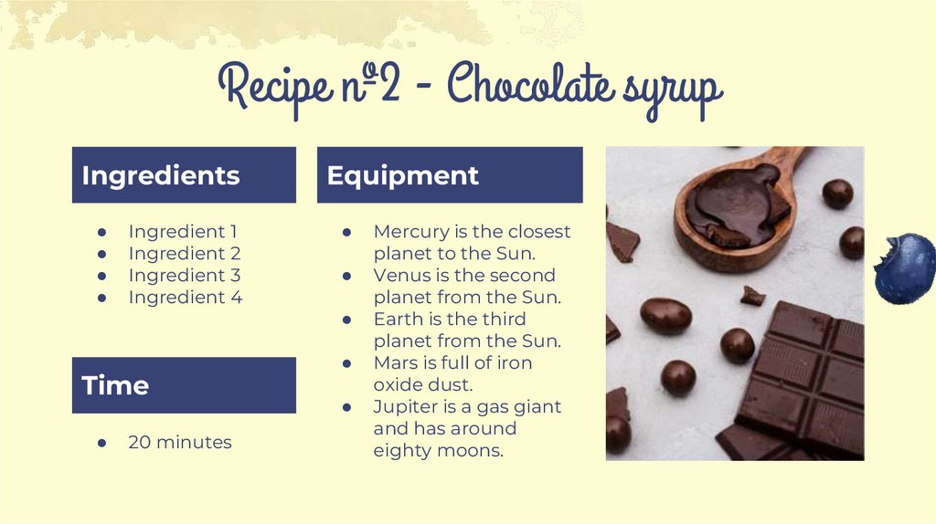Recipe nº2 - Chocolate syrup