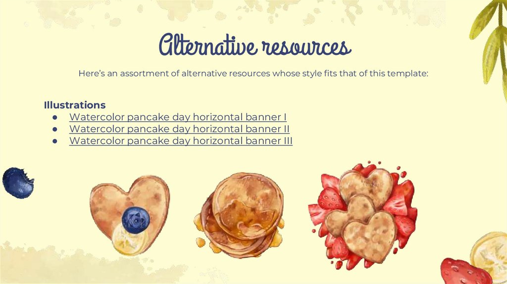 Alternative resources