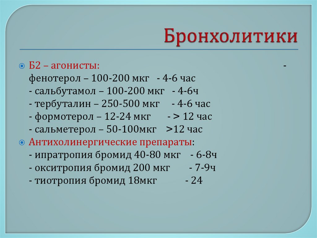 Бронхолитики