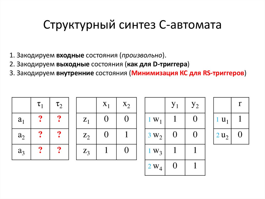 Структурный синтез С-автомата