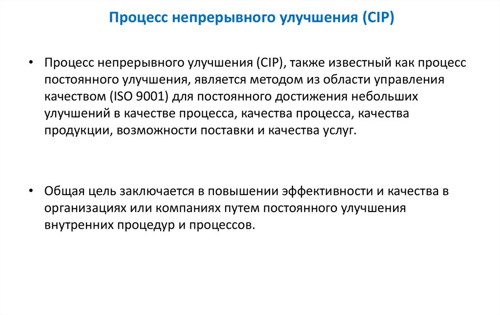 Процесс непрерывного улучшения (CIP)