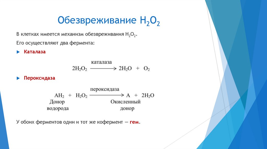 Обезвреживание Н2О2