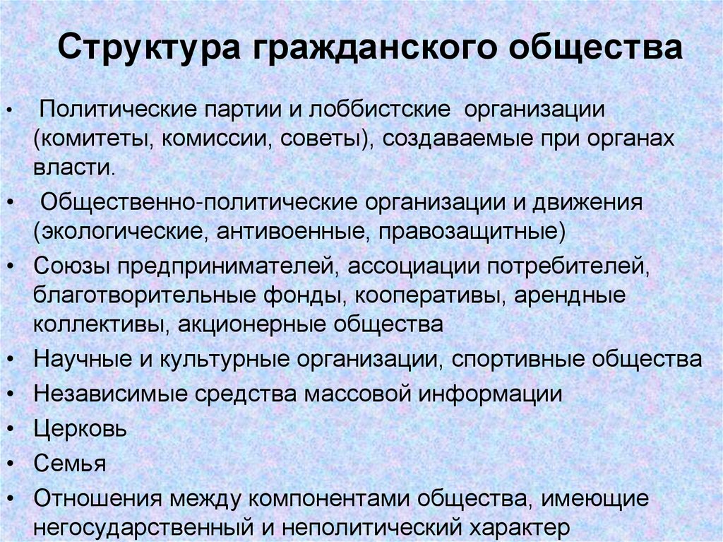 Структура гражданского общества