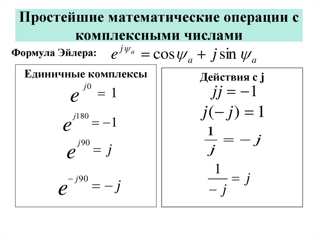 Простейшие математические операции с комплексными числами