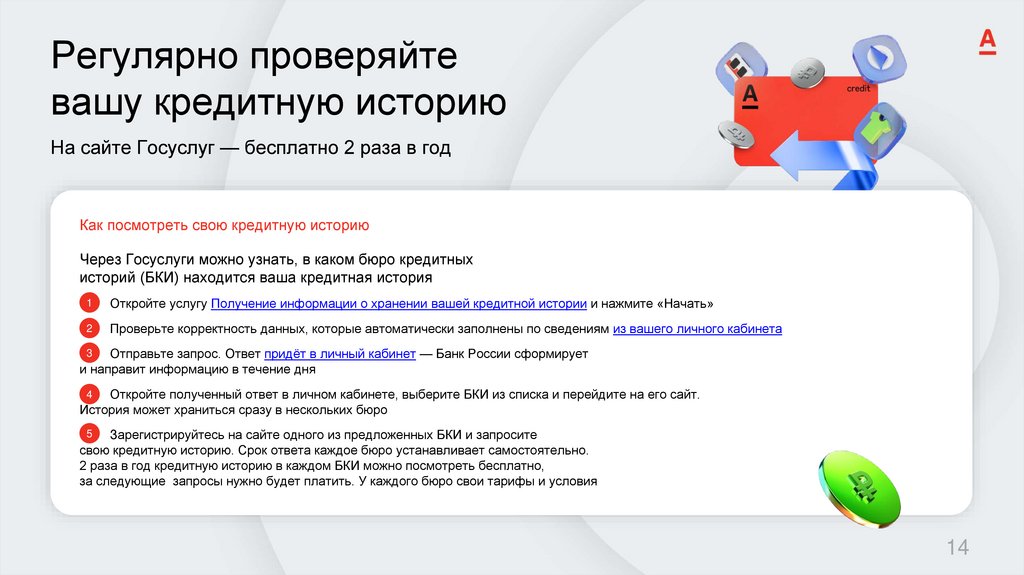 Регулярно проверяйте вашу кредитную историю