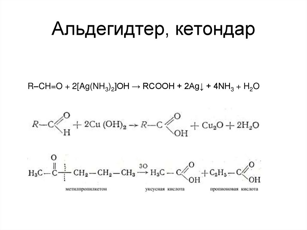 Альдегидтер, кетондар