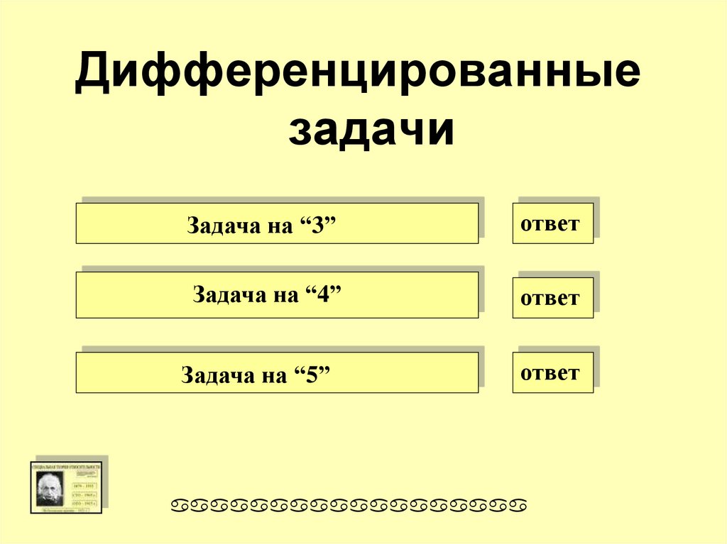 Дифференцированные задачи