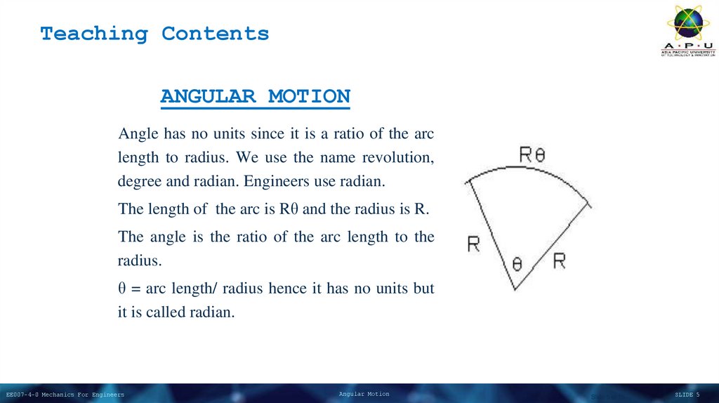ANGULAR MOTION