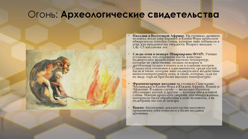 Огонь: Археологические свидетельства
