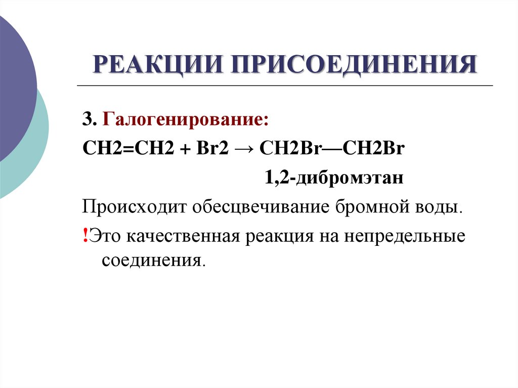 РЕАКЦИИ ПРИСОЕДИНЕНИЯ