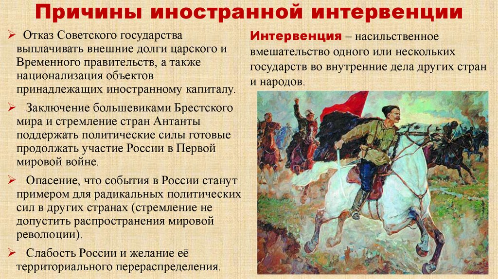 Причины иностранной интервенции