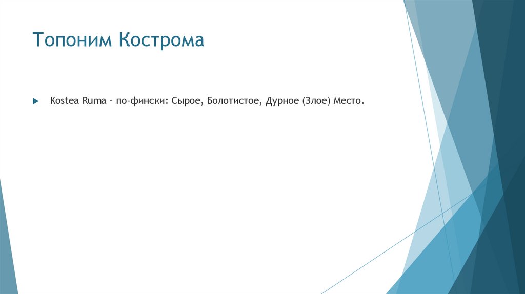 Топоним Кострома