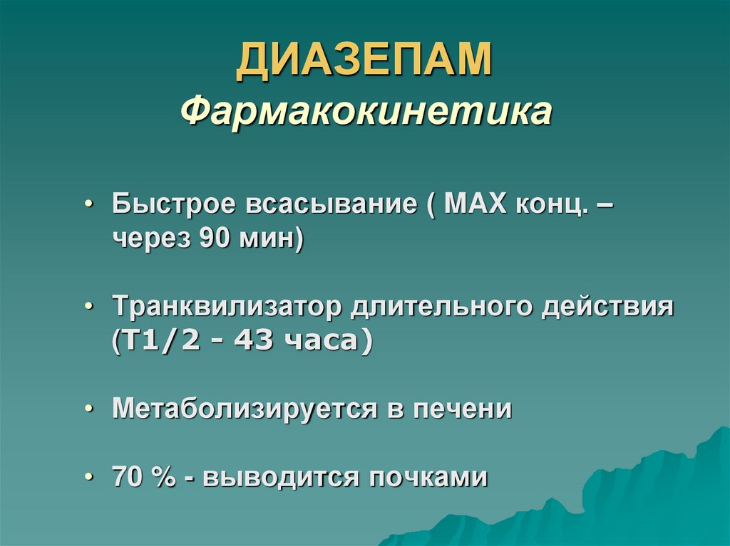 ДИАЗЕПАМ Фармакокинетика